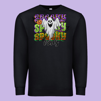 Spooky Spooky Spooky Vibes Premium Sweatshirt Designed By Cowgirlartshop