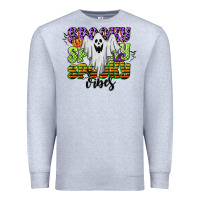 Heather Grey spooky spooky spooky vibes Premium Sweatshirt - CowGirlArtShop