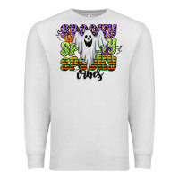 Oatmeal Heather spooky spooky spooky vibes Premium Sweatshirt - CowGirlArtShop