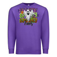 Purple spooky spooky spooky vibes Premium Sweatshirt - CowGirlArtShop