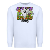 White spooky spooky spooky vibes Premium Sweatshirt - CowGirlArtShop