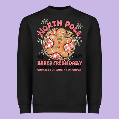 North Pole Baked Fresh Daily Heavyweight Sweatshirt Designed By Maliassmallbusiness