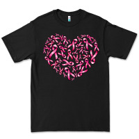 Black breast cancer ribbon heart Premium Tee - AdoDesignShop