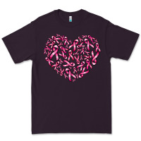 Plum breast cancer ribbon heart Premium Tee - AdoDesignShop