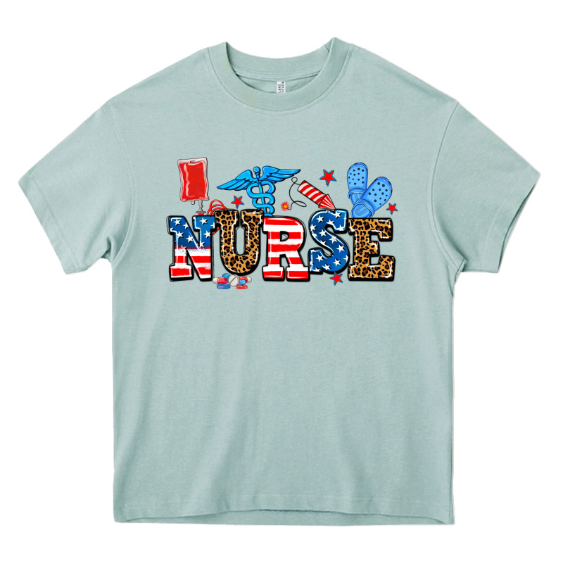 Usa Nurse Heavy Core Tee by AdoDesignShop | Teevron