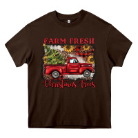 Chocolate Brown farm fresh christmas trees Heavy Core Tee - BarkalooDesign