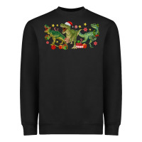 Black christmas dinosaurs Heavyweight Sweatshirt - MaliasSmallBusiness