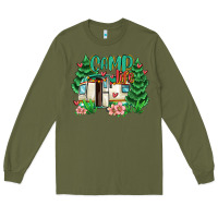 Army Green camp life Long Sleeve Tee - MaliasSmallBusiness