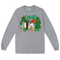 Heather Grey camp life Long Sleeve Tee - MaliasSmallBusiness