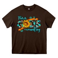 Chocolate Brown this is gods country sunflower Heavy Core Tee - AdoDesignShop