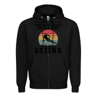 Black Never Underestimate An Old Man Who Loves Skiing Zipper Hoodie - Bettercallsaul