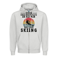 Never Underestimate An Old Man Who Loves Skiing Zipper Hoodie | Teevron