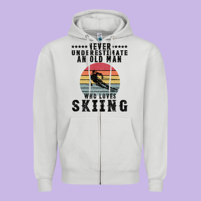 Never Underestimate An Old Man Who Loves Skiing Zipper Hoodie Designed By Bettercallsaul