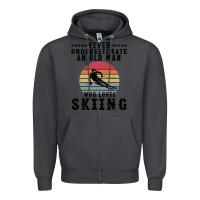 Smoke Never Underestimate An Old Man Who Loves Skiing Zipper Hoodie - Bettercallsaul