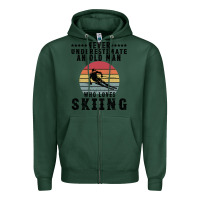 Sports Green Never Underestimate An Old Man Who Loves Skiing Zipper Hoodie - Bettercallsaul