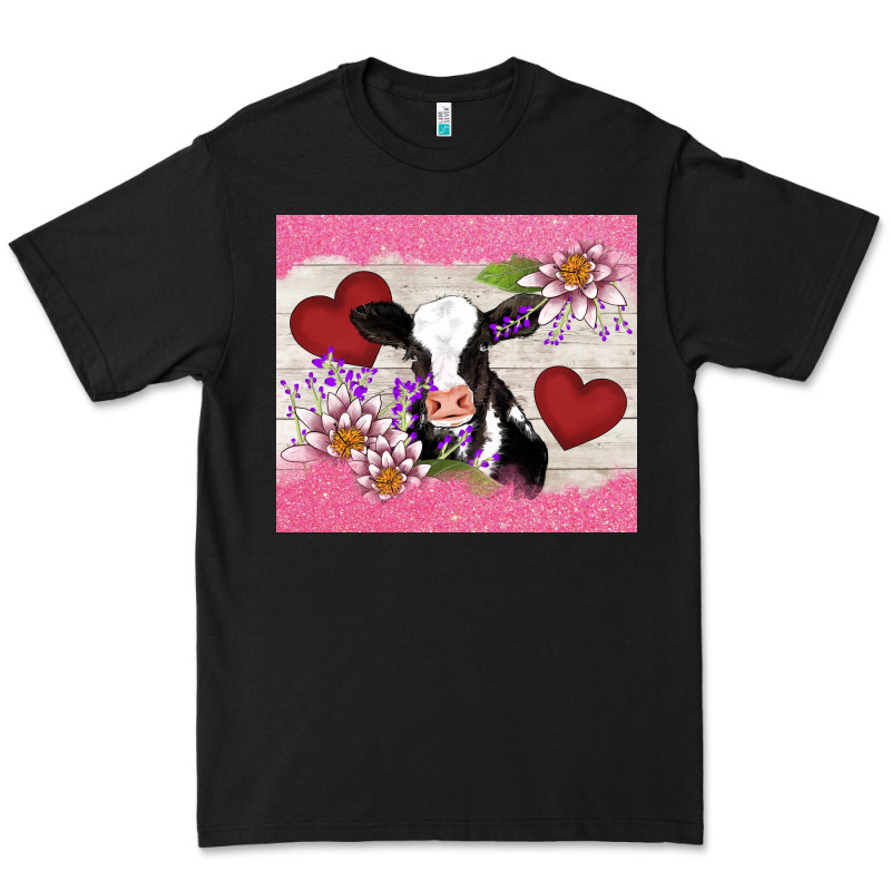 Lotus Heart Cow Valentine Premium Tee by AdoDesignShop | Teevron