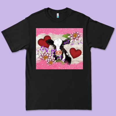 Lotus Heart Cow Valentine Premium Tee Designed By Adodesignshop