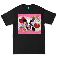 Black lotus heart cow valentine Premium Tee - AdoDesignShop