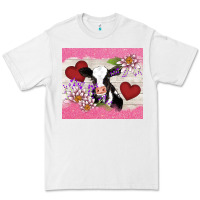 White lotus heart cow valentine Premium Tee - AdoDesignShop