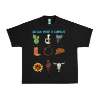 Black so god made a cowboy Urban Heavy Tee - MaliasSmallBusiness