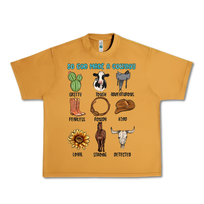 So God Made A Cowboy Urban Heavy Tee by MaliasSmallBusiness | Teevron