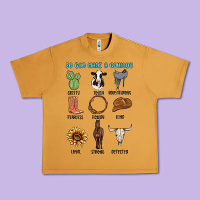 So God Made A Cowboy Urban Heavy Tee Designed By Maliassmallbusiness