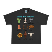 Pigment Black so god made a cowboy Urban Heavy Tee - MaliasSmallBusiness