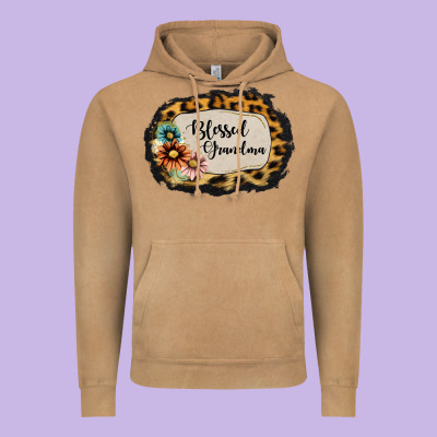 Blessed Grandma Vintage Hoodie Designed By Jasminsmagicworld
