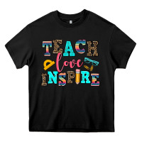 Black teach love inspire Heavy Core Tee - AdoDesignShop