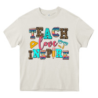 Cream teach love inspire Heavy Core Tee - AdoDesignShop