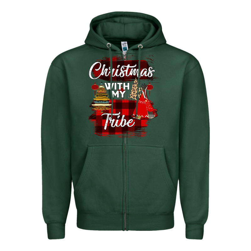 Christmas With My Tribe Zipper Hoodie by Bettercallsaul | Teevron