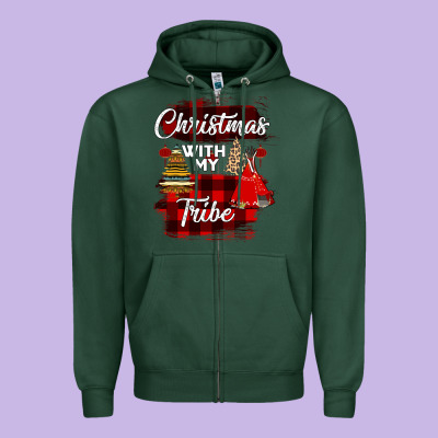 Christmas With My Tribe Zipper Hoodie Designed By Bettercallsaul