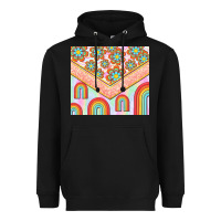 Black hippie rainbow and daisy Heavyweight Hoodie - TumblerDesignByShophia