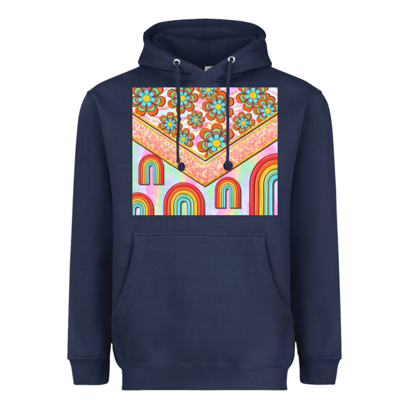 Hippie Rainbow And Daisy Heavyweight Hoodie by TumblerDesignByShophia | Teevron