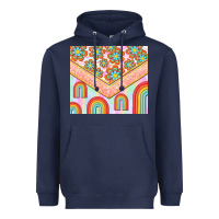 Navy hippie rainbow and daisy Heavyweight Hoodie - TumblerDesignByShophia