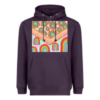 Plum hippie rainbow and daisy Heavyweight Hoodie - TumblerDesignByShophia