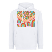 White hippie rainbow and daisy Heavyweight Hoodie - TumblerDesignByShophia