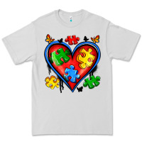 Dove Grey autism heart Premium Tee - Artiststas