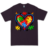 Plum autism heart Premium Tee - Artiststas