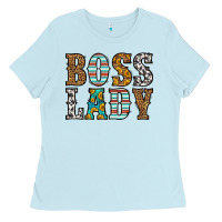Baby Blue western boss lady Ladies Tee - HRA Design Shop