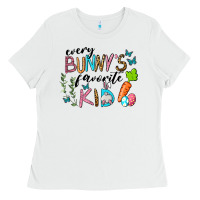 White Every Bunnys Favorite Kid Ladies Tee - RanaPortraitStore