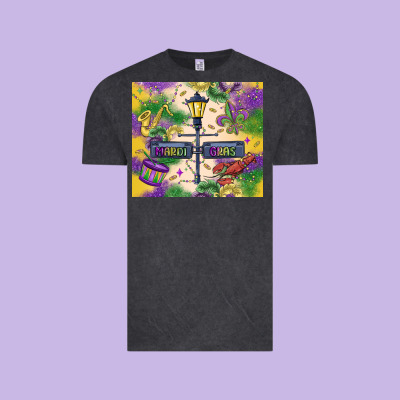 Mardi Gras Street Lights Vintage Tee Designed By Maliassmallbusiness