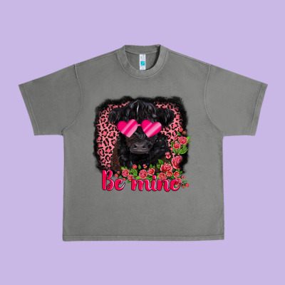 Be Mine Belted Galloway Urban Heavy Tee Designed By Adodesignshop