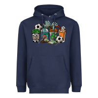 Navy Soccer coffee cups Heavyweight Hoodie - HowdyJamesFarm