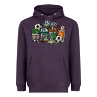 Plum Soccer coffee cups Heavyweight Hoodie - HowdyJamesFarm