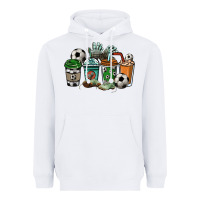 White Soccer coffee cups Heavyweight Hoodie - HowdyJamesFarm