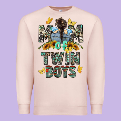 Mom Of Twin Boys Mother's Day Premium Sweatshirt Designed By Cowgirlartshop