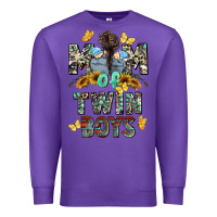 Purple mom of twin boys mother's day Premium Sweatshirt - CowGirlArtShop