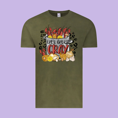 Let's Get Cray Crawfish Boil Vintage Tee Designed By Maliassmallbusiness