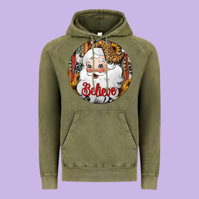 Believe Santa Claus Christmas Vintage Hoodie Designed By Jasminsmagicworld